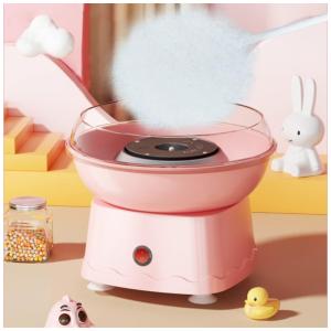 Máquina de Algodão Doce Elétrica OuYteu com Colher de Açúcar e Varas de Bambu, 110V, Rosa