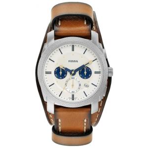 Relógio Masculino Analógico de Quartzo com Pulseira de Couro e Cronógrafo, Fossil FS5922, Marrom