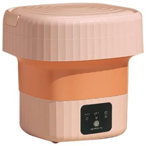 Mini Máquina de Lavar Portátil 6 Litros com Cesto de Drenagem e 2 Velocidades, 110V, KaiLangDe, Laranja