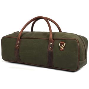 Aaron Leather Goods Estojo, Bolsa Portátil para Facas com 2 Slots, Facas não Incluídas, Verde