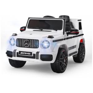 Carro Carrinho Elétrico Infantil Recarregável 12V com 1 Assento, TEOAYEAH, Branco