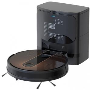 Aspirador de Pó Robô Coredy R750 Pro com Conexão via APP WI FI e Auto Esvaziamento, 110V, Preto
