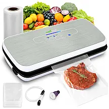 Seladora a Vácuo Sealer Por, Kit Inicial, Secos, Úmidos, LED, Aço Inox, 110v, NUTRICHEF PKVS18SL, Cinza