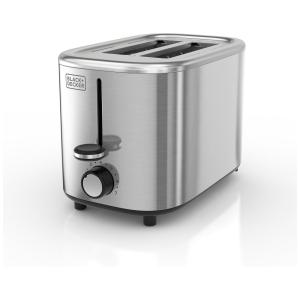 Torradeira 2 fatias com 7 Níveis de Tostagem e Slots Largos para Bagels, BLACK DECKER, Prata