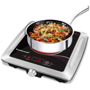 Cooktop Fogão Elétrico 1500W Infravermelho Temporizador Cerâmica de Vidro 110V