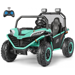 Carro Elétrico Infantil a Bateria Off Road 2 lugares com Controle Remoto, Luzes LED, Música Bluetooth, 3 Velocidades, Buzina e 2 Suspensão