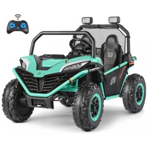 Carro Elétrico Infantil a Bateria Off Road 2 lugares com Controle Remoto, Luzes LED, Música Bluetooth, 3 Velocidades, Buzina e 2 Suspensão