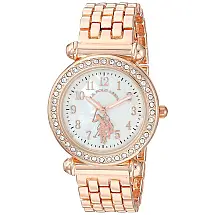 Relógio Feminino Analógico de Qartzo com Pleira de Liga, U.S. POLO ASSN. USC40214, Dourado