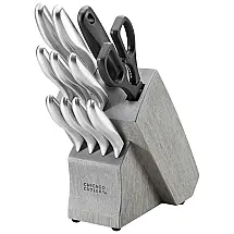 Conjunto de Facas Chicago Cutlery em Aço Inoxidável com Bloco de Bancada Multinível, 12 Peças, Prata