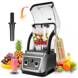 Liquidificador Comercial com Proteção à Prova de Som - Potente e Silencioso, Autolimpante, 2200W,Hijolla