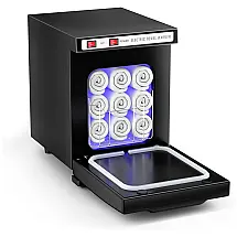 Mini Aquecedor Elétrico de Toalhas 2 em 1 5 Litros para Salão, SPA e Barbearia, Capacidade 9 Toalhas, 110V Preto