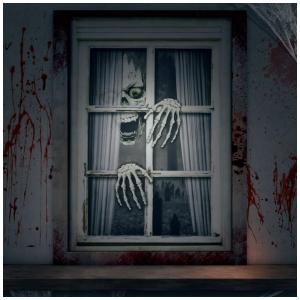 Cortina de Caveira para Pendurar na Janela Decoração para Festa de Halloween
