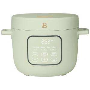Panela elétrica de arroz e grãos Beautiful 2,6L verde com revestimento cerâmico, 8 programas, bandeja de vapor, 500W, 110V