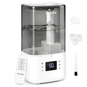 Umidificador BOXING 6 Litros com Vapor Quente e Frio, Controle Remoto, Modo Automático - Ideal para Quarto de Bebê e Plantas