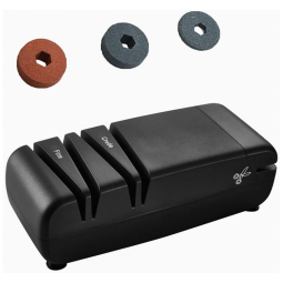 Afiador de Facas Elétrico Multifuncional, 2 Estágios, OULLYY, Preto