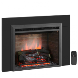 Lareira Elétrica PuraFlame Western Preto com Kit de Moldura Tronco em Resina 22X86X66 cm 120V