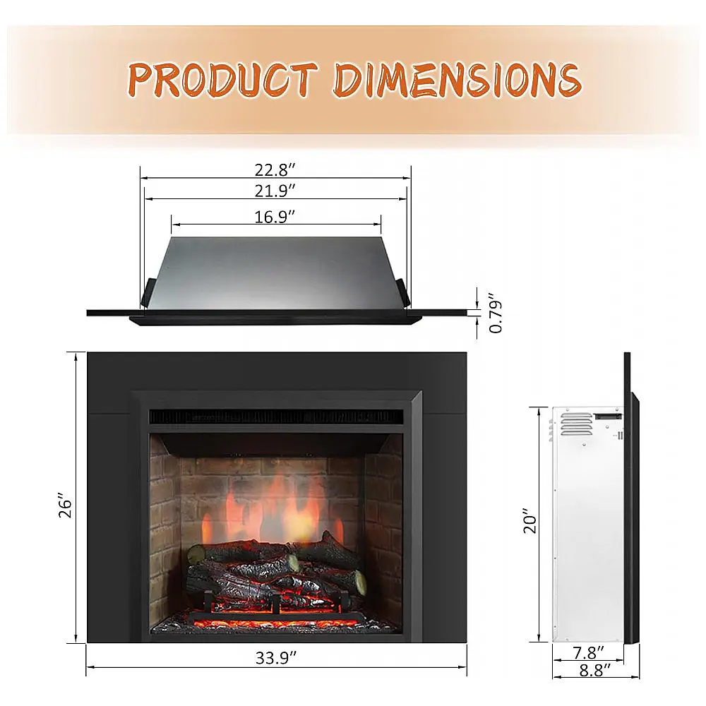 Lareira Elétrica PuraFlame Western Preto com Kit de Moldura Tronco em Resina 86.1 cm (L)X66 cm (A)110V — foto 3