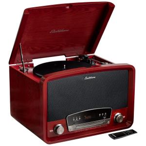 Vitrola, Toca Discos 3 Velocidades, sem fio, com USB e Controle Remoto, 33 RPM, ELECTROHOME RR75C, Vermelho