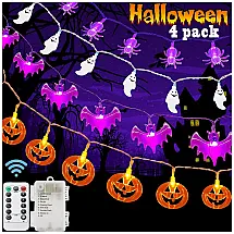 Kit de Luzes para Decoração de Halloween 20 LED a Bateria com Controle Remoto