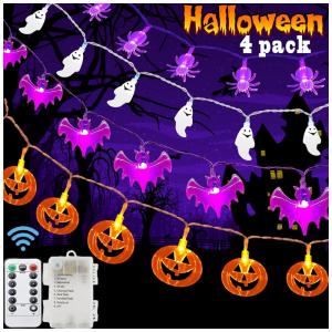 Kit de Luzes para Decoração de Halloween 20 LED a Bateria com Controle Remoto
