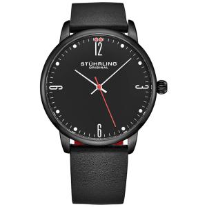 Relogio Stuhrling Homem, Masc. Couro Classico Casual Design Luxo