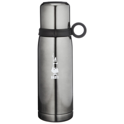 Garrafa Térmica 500 mL com Isolamento a Vácuo, Fria 24H e Quente 12H, Bialetti, Cinza