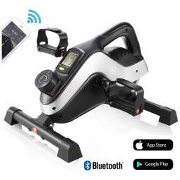 Mini Bicicleta Ergométrica Ideal Para Idosos e Treino de Braço, Perna com Painel Digital e 8 Níveis de Resistência, ANCHEER, Preto