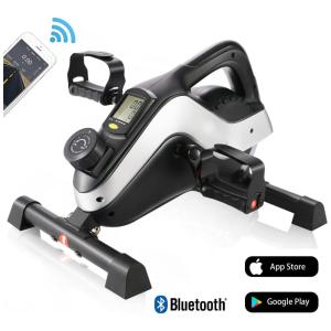 Mini Bicicleta Ergométrica Ideal Para Idosos e Treino de Braço, Perna com Painel Digital e 8 Níveis de Resistência, ANCHEER, Preto
