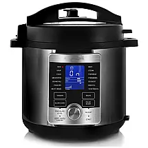 Panela de Pressão Elétrica 6L em Aço Inoxidável com Tampa DigitalWatts 1000W 110V, Oncinus, Prata