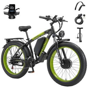 Bicicleta Elétrica KETELES Peak 4000W, Motor Duplo 2000W, Pneus 26", Bateria 1104Wh, Freios Hidráulicos, Suspensão Completa, até 56 km/h