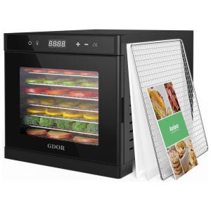 Desidratador de alimentos de aço inoxidável com 8 bandejas. Máquina de secagem de alimentos com controle de temperatura