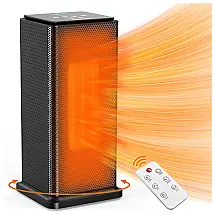 Aquecedor Elétrico Portátil com Controle Remoto e Temporizador, 1500W, 110v, TEKCIANS GD9215AD16, Preto