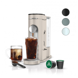 Cafeteira Programável 4 em 1 para Capsulas ou Café Moído, Frio ou Quente com Batetor de Leite, 110V Ninja PB041ST, Cinza Pedra