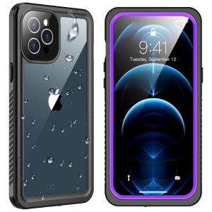 SPIDERCASE Capinha Compatível com iPhone 12 pro Max a Prova dÁgua com Vidro Temperado, Roxo