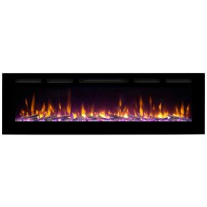 Lareira Elétrica de Embutir A51x173L cm com Temporizador, Controle Remoto e 4 Cores de Chama Realistas, 110V 1500W, RICHFLAME RF175B