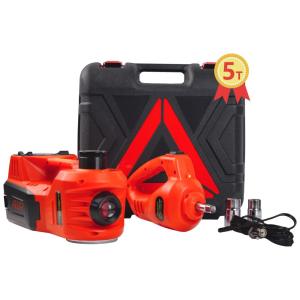 Simpleout Macaco Elétrico Hidráulico 5 em 1 com Luz LED, Suporta até 5 Toneladas, Laranja