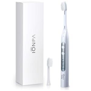 Escova Dental Elétrica IONPA DH 3 Modos 2 Cabeças de Escova Branca, IONIC KISS, Branco