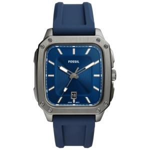 Relógio Masculino Analógico de Quartzo com Pulseira de Silicone, Fossil FS5979, Azul