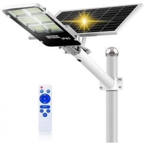 Luminária Solar Externa 30000 Lumens a Prova d IP66 500W com Controle Remoto, XIEYUZEUS rx1013, Branco