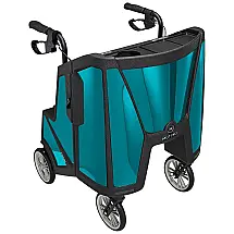 Andador Adulto Idoso Motivo com Bandeja e Porta Copos, Suporta até 136 Quilos, Azul Teal