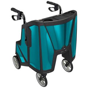 Andador Adulto Idoso Motivo com Bandeja e Porta Copos, Suporta até 136 Quilos, Azul Teal