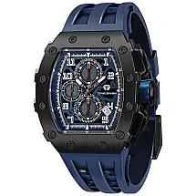 Relógio Masculino Analógico Quartzo a Prova dÁgua 50M com Cronógrafo, TSAR BOMBA TB 8204SGLZHX, Azul