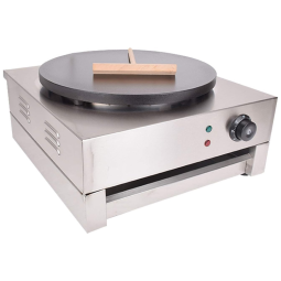 Máquina de Crepe Elétrica antiaderente de Aço inoxidável, 1700W, 110v, KOUWO, Prateado