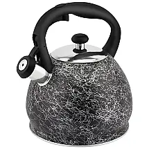 Chaleira 3L com Apito e Cabo ergonômico, Aço Inoxidável, SHANGZHER, Prateado