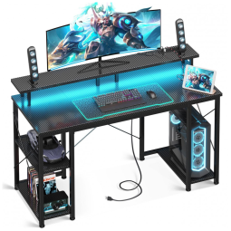 Mesa Gamer ,Tomadas Elétricas e Luzes LED. Suporte p Monitor e Jogos. ODK