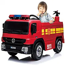 Genérico Caminhão, Carrinho Elétrico 1 Assento 12V, com Luzes de LED e Controle Remoto, Vermelho