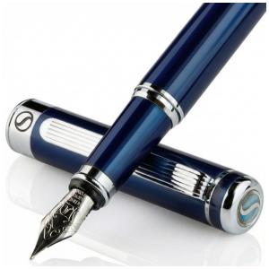 Caneta Tinteiro com Escrita Suave Ponta Média e Estojo, SCRIVEINER, Azul