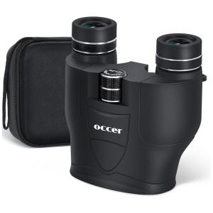 Binóculos 12x25 com Bolsa de zenamento e Estabilização de Imagem, OCCER HS0624, Preto