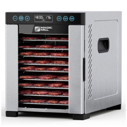 Desidratador de Alimentos Magic Mill Pro com 10 Bandejas em Aço Inoxidável para Jerky, Petiscos para Cães, Ervas, Carne, Frutas