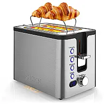 Torradeira Elétrica Hosome, Com 2 Fatias, Aço Inoxidável, Prata 110V